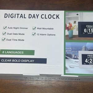 Digital Day Clock with Dual Time Mode​